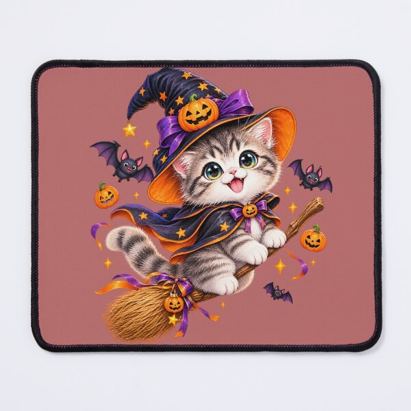 Item preview, Cute Pastel Halloween – Kawaii Ghost & Witch Cat designed and sold by ARTFULDSIGN.