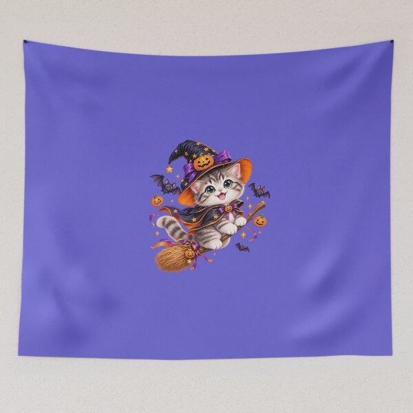 Item preview, Cute Pastel Halloween – Kawaii Ghost & Witch Cat designed and sold by ARTFULDSIGN.