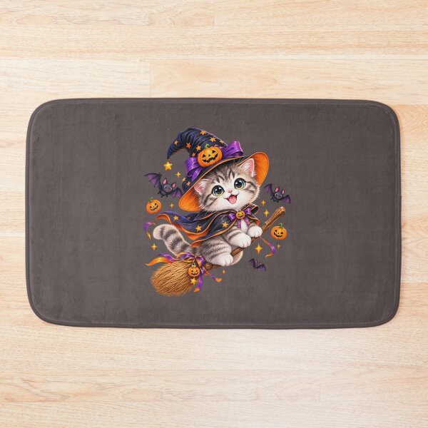 Item preview, Cute Pastel Halloween – Kawaii Ghost & Witch Cat designed and sold by ARTFULDSIGN.