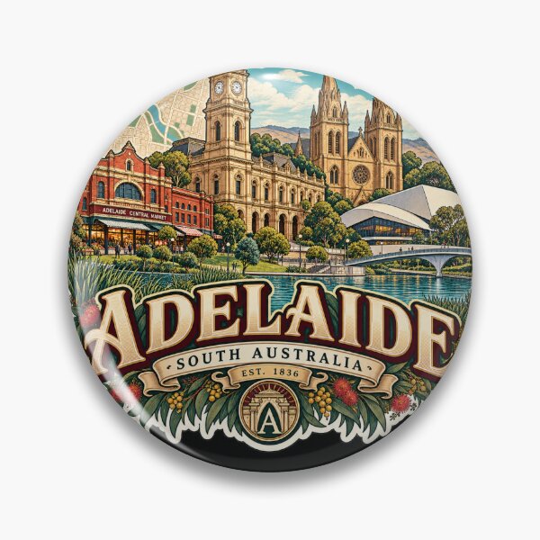Item preview, Adelaide Heritage Skyline – Vintage South Australia Graphic designed and sold by URBIVO.
