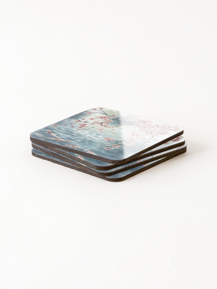 Thumbnail 4 of 5, Coasters (Set of 4), Spring Reflection designed and sold by ONYX-Pixee.