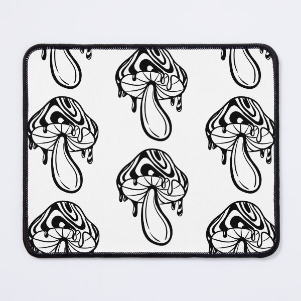 Item preview, rippy Drippy Mushroom Line Art — Psychedelic Groovy Black and White Mushroom designed and sold by LYAN-STORE.