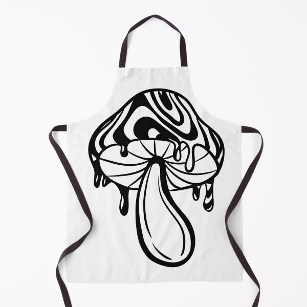 Item preview, rippy Drippy Mushroom Line Art — Psychedelic Groovy Black and White Mushroom designed and sold by LYAN-STORE.