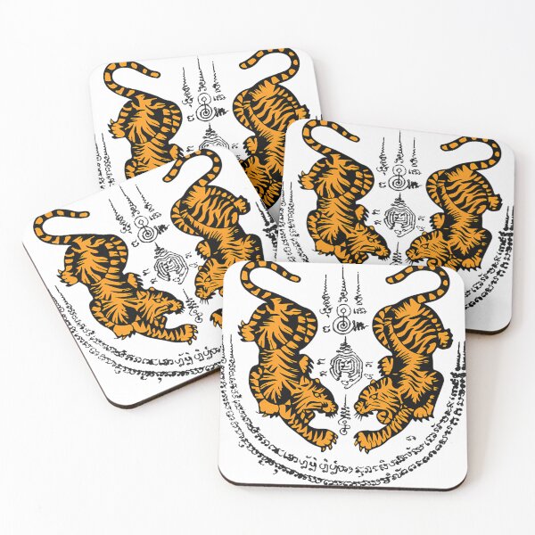 Item preview, Sak Yant Muay Thai Tattoo Double Tiger Twin Tiger designed and sold by KevinGarris.
