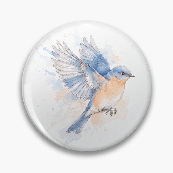 Item preview, Flying Bluebird Watercolour Illustration designed and sold by made by Golightly x.
