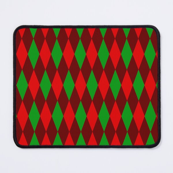 Item preview, Red Green On Maroon Harlequin Diamonds Pattern designed and sold by PatternTitan.
