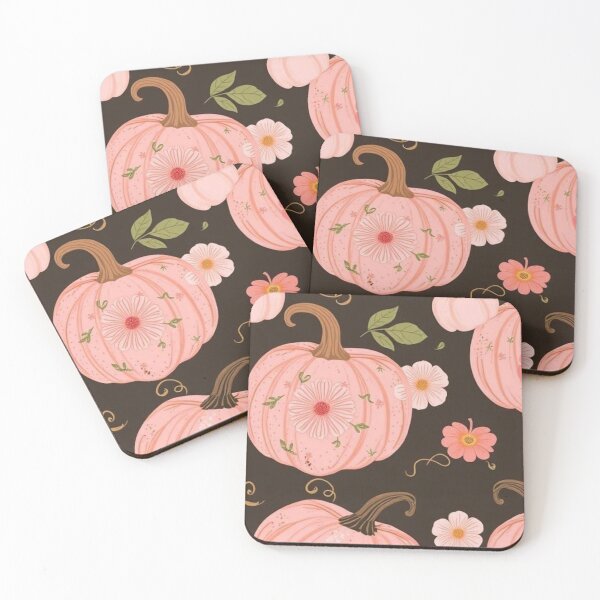 Item preview, Pink Floral Pumpkin Seamless Pattern — Cute Vintage Fall and Halloween Art designed and sold by LYAN-STORE.