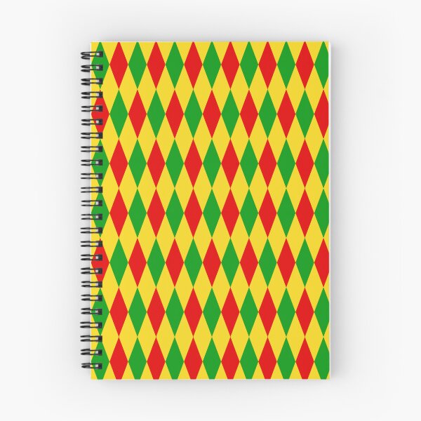 Item preview, Red Green On Yellow Harlequin Diamonds Pattern   designed and sold by PatternTitan.