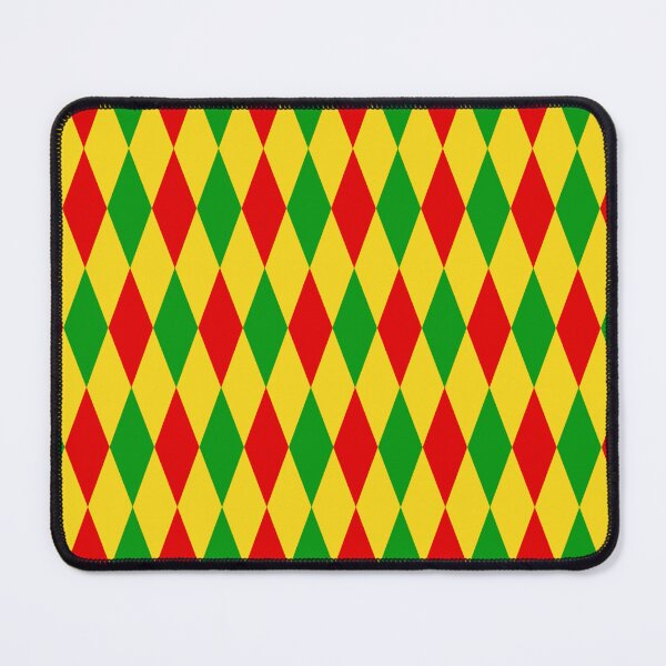 Item preview, Red Green On Yellow Harlequin Diamonds Pattern   designed and sold by PatternTitan.