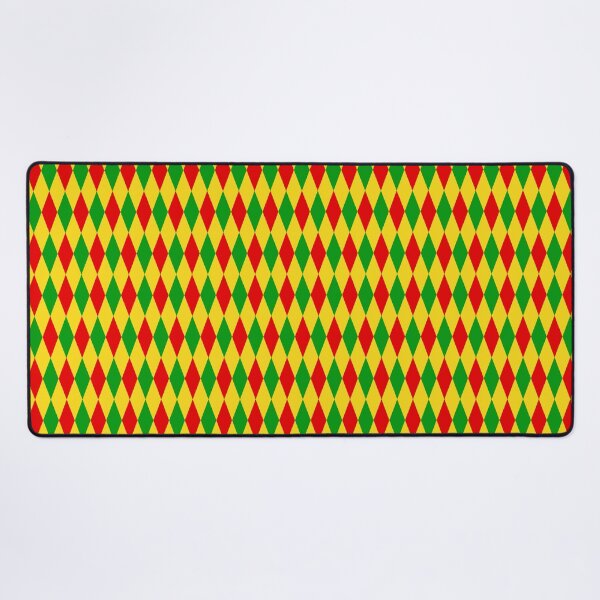 Item preview, Red Green On Yellow Harlequin Diamonds Pattern designed and sold by PatternTitan.