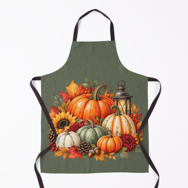 Item preview, Watercolor Autumn Pumpkin Harvest with Sunflower and Lantern designed and sold by blankTeeShirt.