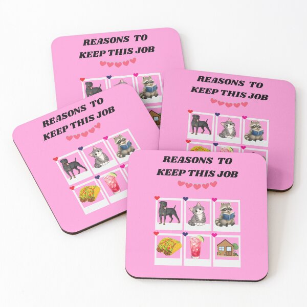 Item preview, Reasons To Keep This Job Funny Sarcastic Dog Cat Taco Quote designed and sold by DontCareClub.