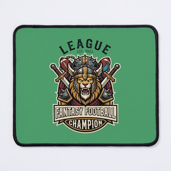 Item preview, Fantasy Football Champion - Viking Lion Warrior Emblem designed and sold by MyHappyArtShop.