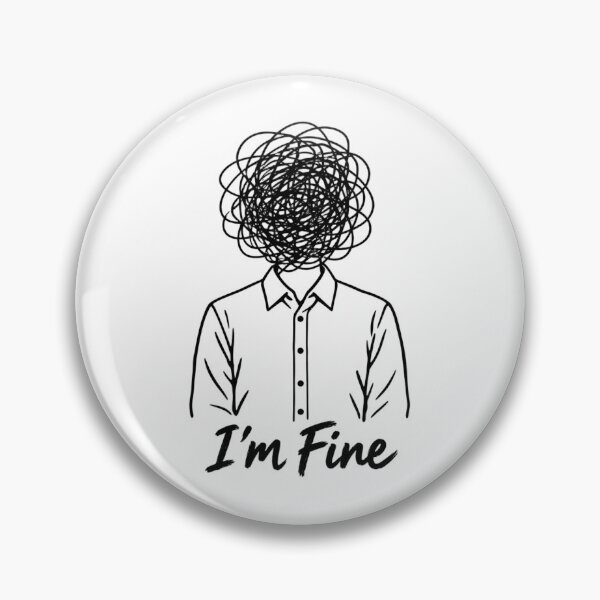 Item preview, I'm Fine Scribble Head Line Art designed and sold by Lolik Designs.
