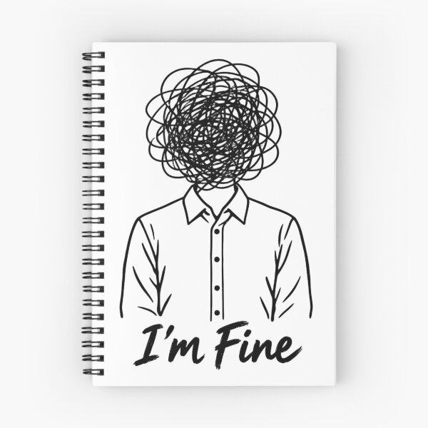 Item preview, I'm Fine Scribble Head Line Art designed and sold by Lolik Designs.
