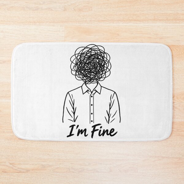 Item preview, I'm Fine Scribble Head Line Art designed and sold by Lolik Designs.