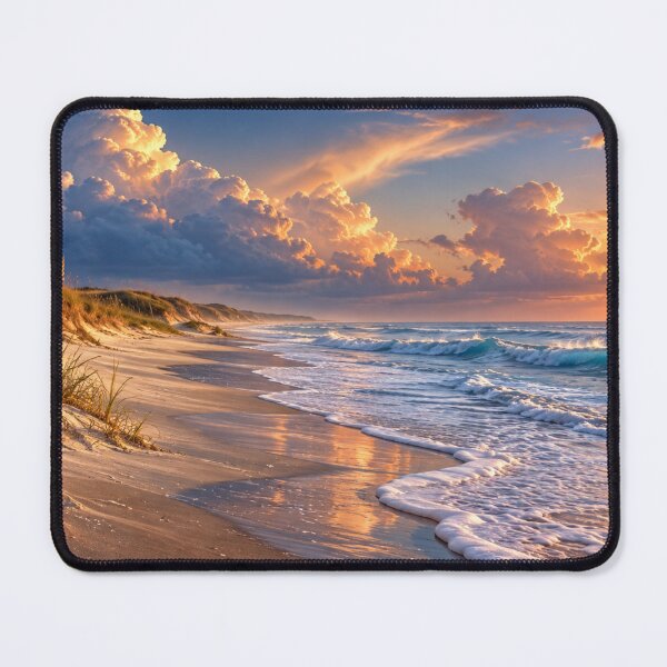 Item preview, Serene Coastal Sunset Beach Landscape with Dramatic Clouds designed and sold by Wild Bloom Paws.