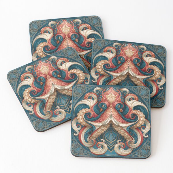 Item preview, Art Nouveau Octopus Marine Illustration designed and sold by Hoity-Toity.
