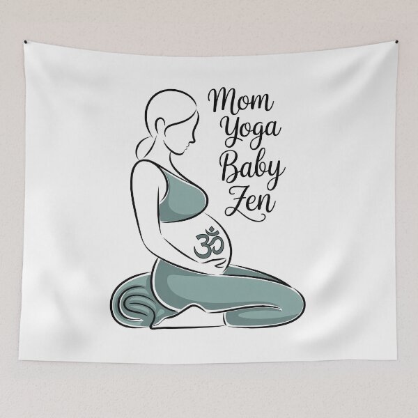 Item preview, Mom Yoga Baby Zen Teal Om Kneeling Piece designed and sold by 108stillness.