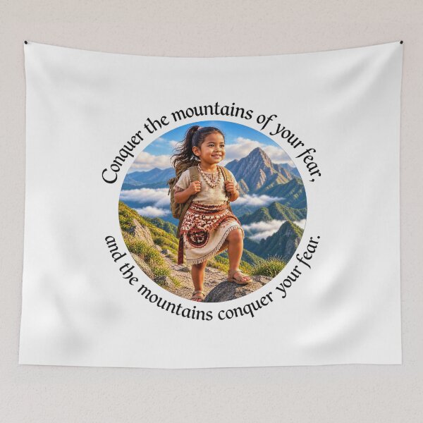 Item preview, Polynesian Resilience Proverb - Conquer the mountains of your fear | Pacific Art designed and sold by ShakaLife.org.
