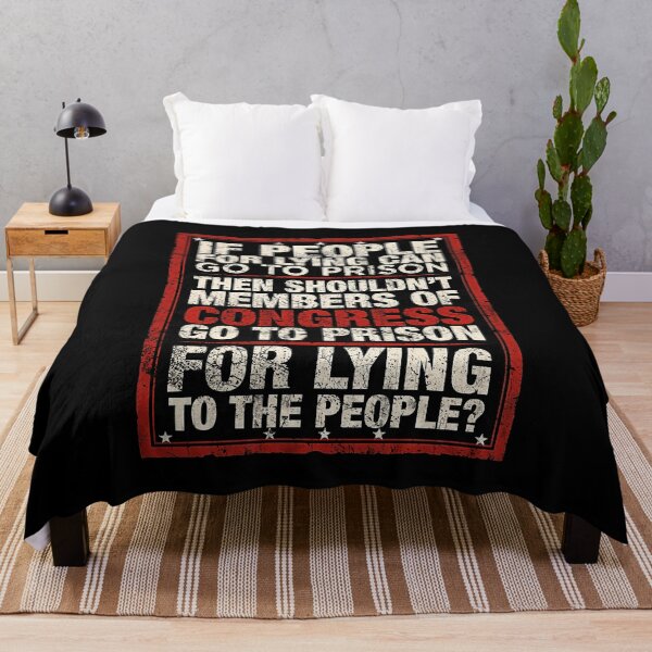 Item preview, Members Of Congress Go To Prison For Lying Vintage Political Satire Graphic designed and sold by TheHellIWontSh.