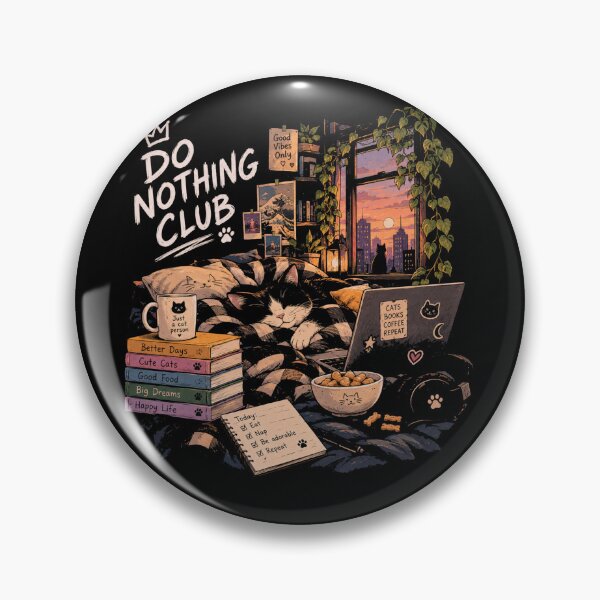 Item preview, Do Nothing Club - Sleeping Tuxedo Cat Lo-Fi Window Sunset designed and sold by GenZFashion000.