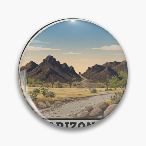 Item preview, Gila Mountains Arizona Vintage Hiking Badge designed and sold by mnkyride.