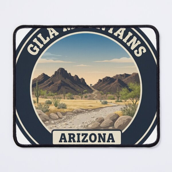 Item preview, Gila Mountains Arizona Vintage Hiking Badge designed and sold by mnkyride.