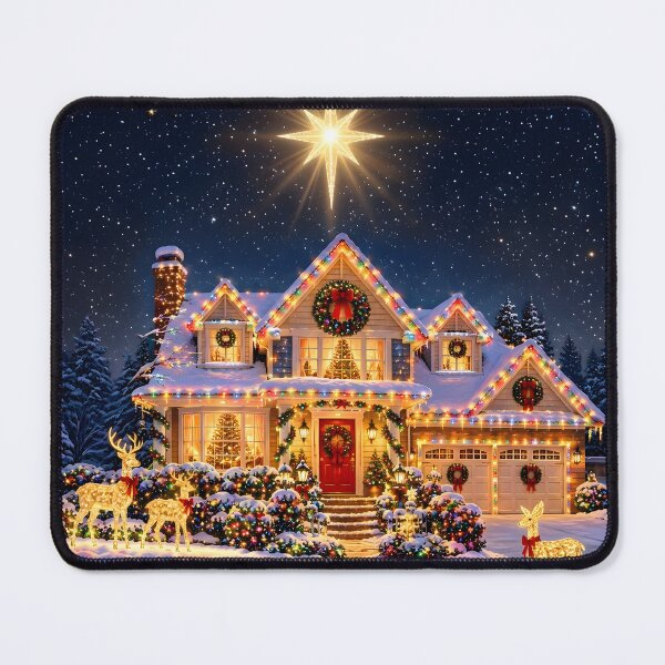 Item preview, Nostalgic Christmas House at Night designed and sold by Sybille-Yates.