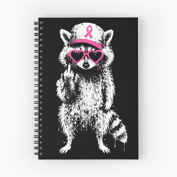 Item preview, Feral & Fighter: Funny Raccoon Middle Finger Breast Cancer Awareness designed and sold by skylove94.