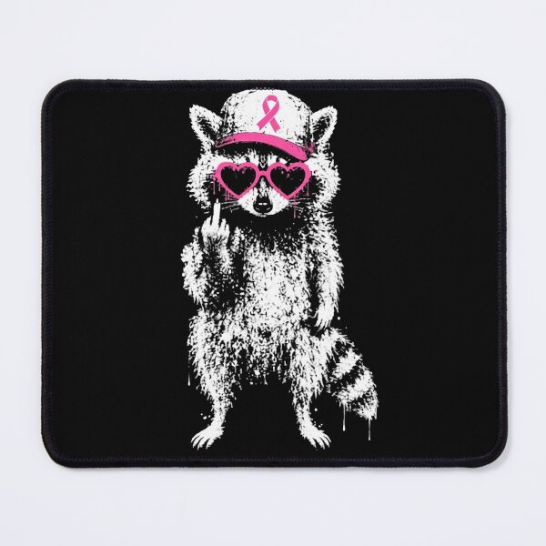 Item preview, Feral & Fighter: Funny Raccoon Middle Finger Breast Cancer Awareness designed and sold by skylove94.