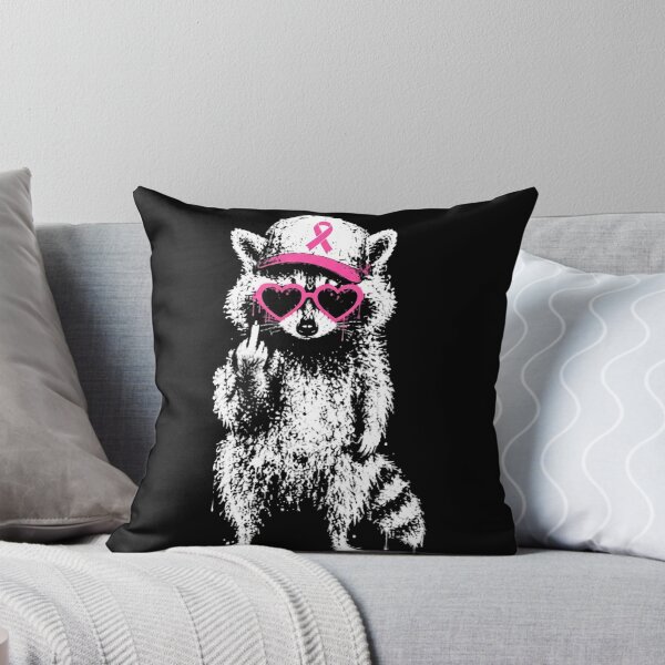 Item preview, Feral & Fighter: Funny Raccoon Middle Finger Breast Cancer Awareness designed and sold by skylove94.
