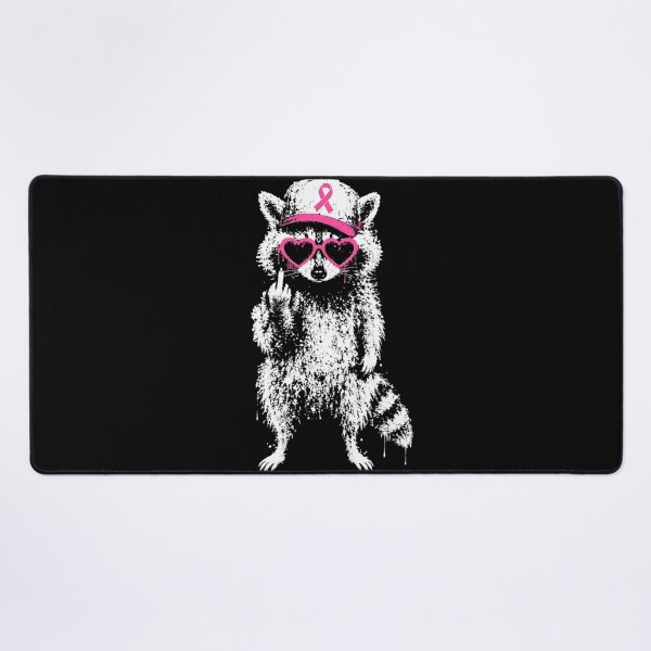 Item preview, Feral & Fighter: Funny Raccoon Middle Finger Breast Cancer Awareness designed and sold by skylove94.