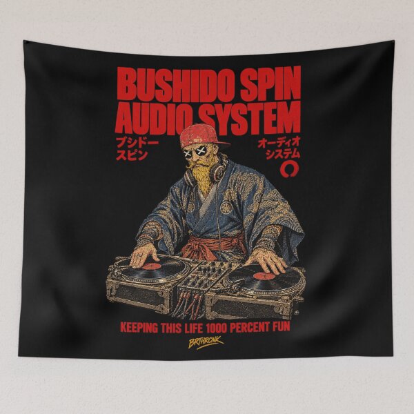 Item preview, Bushido Spin Audio System Human Samurai DJ - Bearded Samurai DJ Art designed and sold by BRTHRCNK01.
