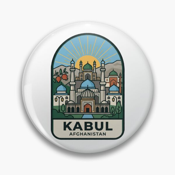 Item preview, Unique Kabul Afghanistan Travel Badge, Vintage Islamic Architecture Landmark Emblem designed and sold by raedattia.