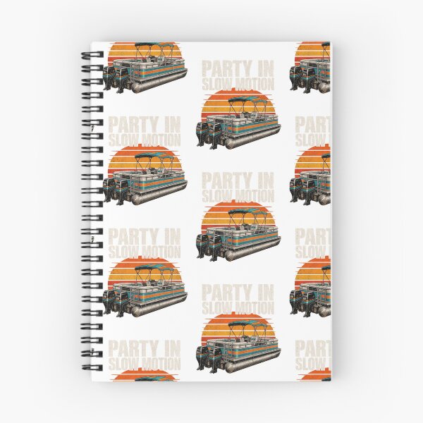 Item preview, Party In Slow Motion Pontoon Boat Retro Lake Sunset Boating Graphic designed and sold by TheHellIWontSh.