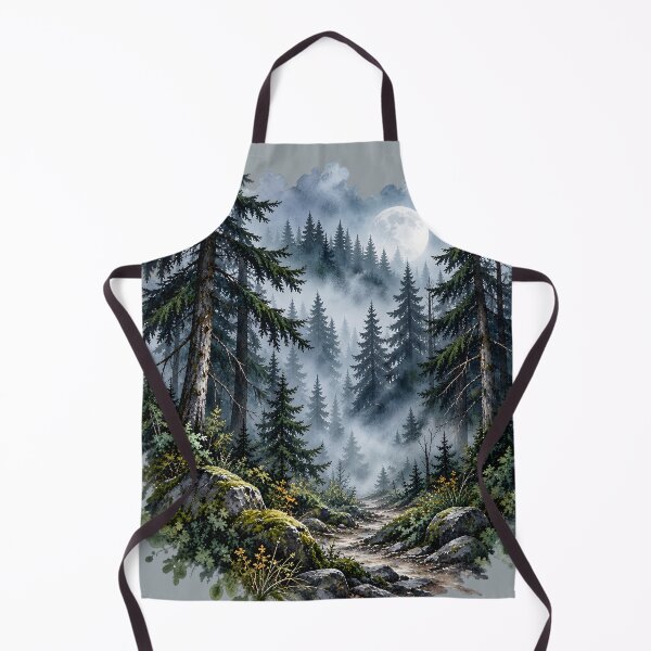 Item preview, Misty Moonlit Pine Forest Watercolor designed and sold by blankTeeShirt.
