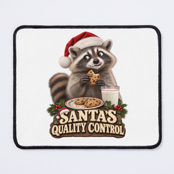 Item preview, Santa Quality Control Cookie Raccoon designed and sold by TrendTribeTP.