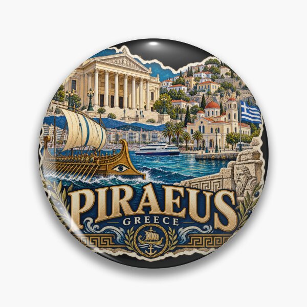Item preview, Piraeus — Ancient Maritime Heritage & Greek Harbor Art designed and sold by URBIVO.