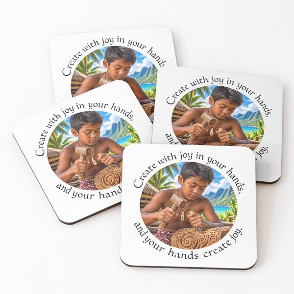 Item preview, Polynesian Joy Proverb - Create with joy in your hands | Pacific Art designed and sold by ShakaLife.org.