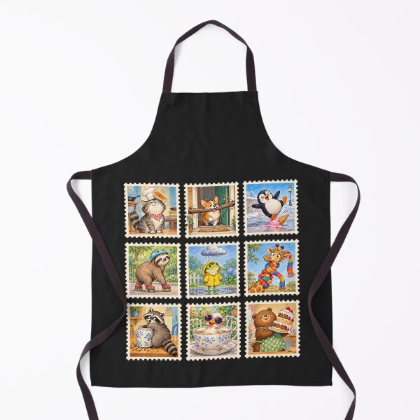 Item preview, Funny Cute Animals Stamps designed and sold by naragonkanok.
