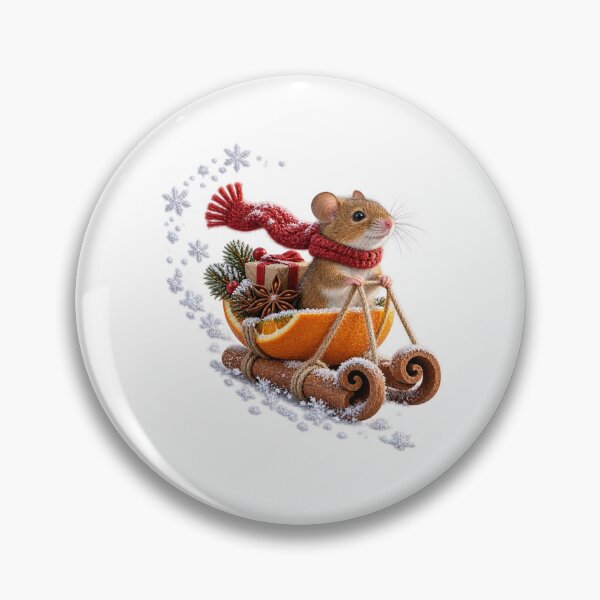 Item preview, Cinnamon Sleigh Winter Mouse designed and sold by TrendTribeTP.