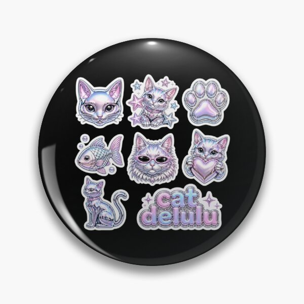 Item preview, Liquid Chrome Cat Delulu Pack designed and sold by creativerooney.