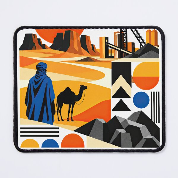 Item preview, Retro geometric travel poster for Arlit, Niger featuring designed and sold by ckybe.