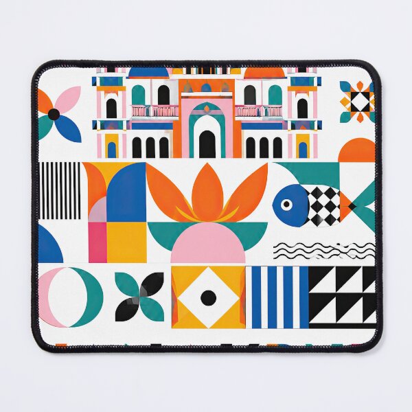 Item preview, Colorful geometric illustration of Kathmandu architecture, symbo designed and sold by ckybe.