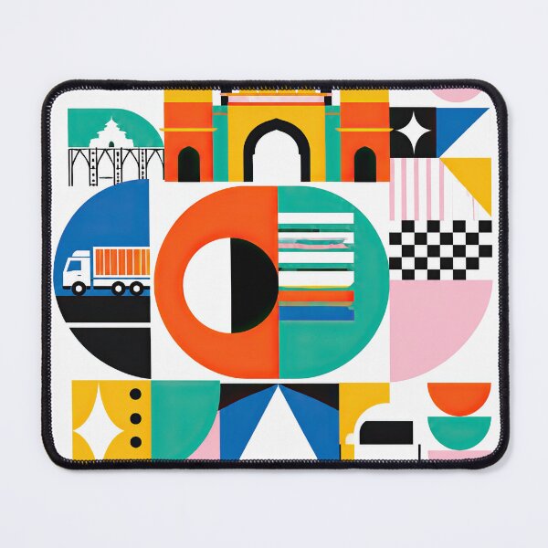 Item preview, Colorful geometric illustration of Birgunj, Nepal featuring arch designed and sold by ckybe.