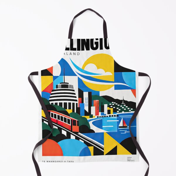 Item preview, Colorful geometric travel poster depicting Wellington, New Zeala designed and sold by ckybe.