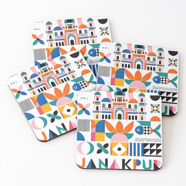 Item preview, Colorful geometric illustration of Kathmandu architecture, symbo designed and sold by ckybe.