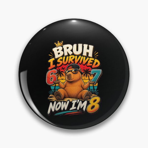 Item preview, Bruh I Survived 6 7 Now Im 8 Funny Capybara 8th Birthday Boy designed and sold by leevekaArt.