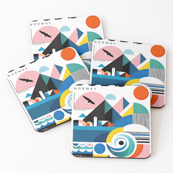 Item preview, Modern geometric poster depicting Bod, Norway with Arctic designed and sold by ckybe.
